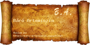 Báró Artemíszia névjegykártya